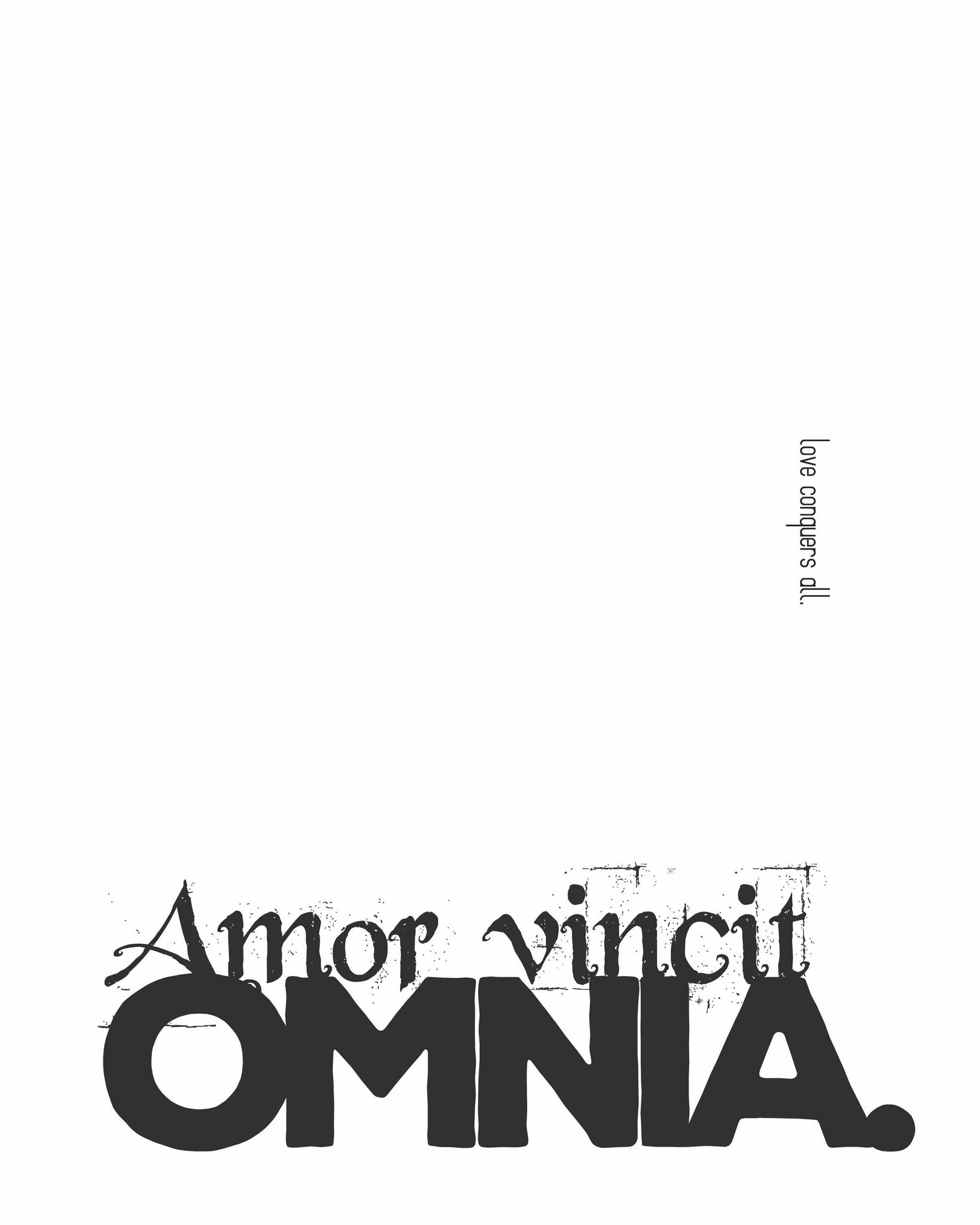 Latin Phrases Poster - Amore Vincit Omnia (Love Conquers All)  **Digital Download**