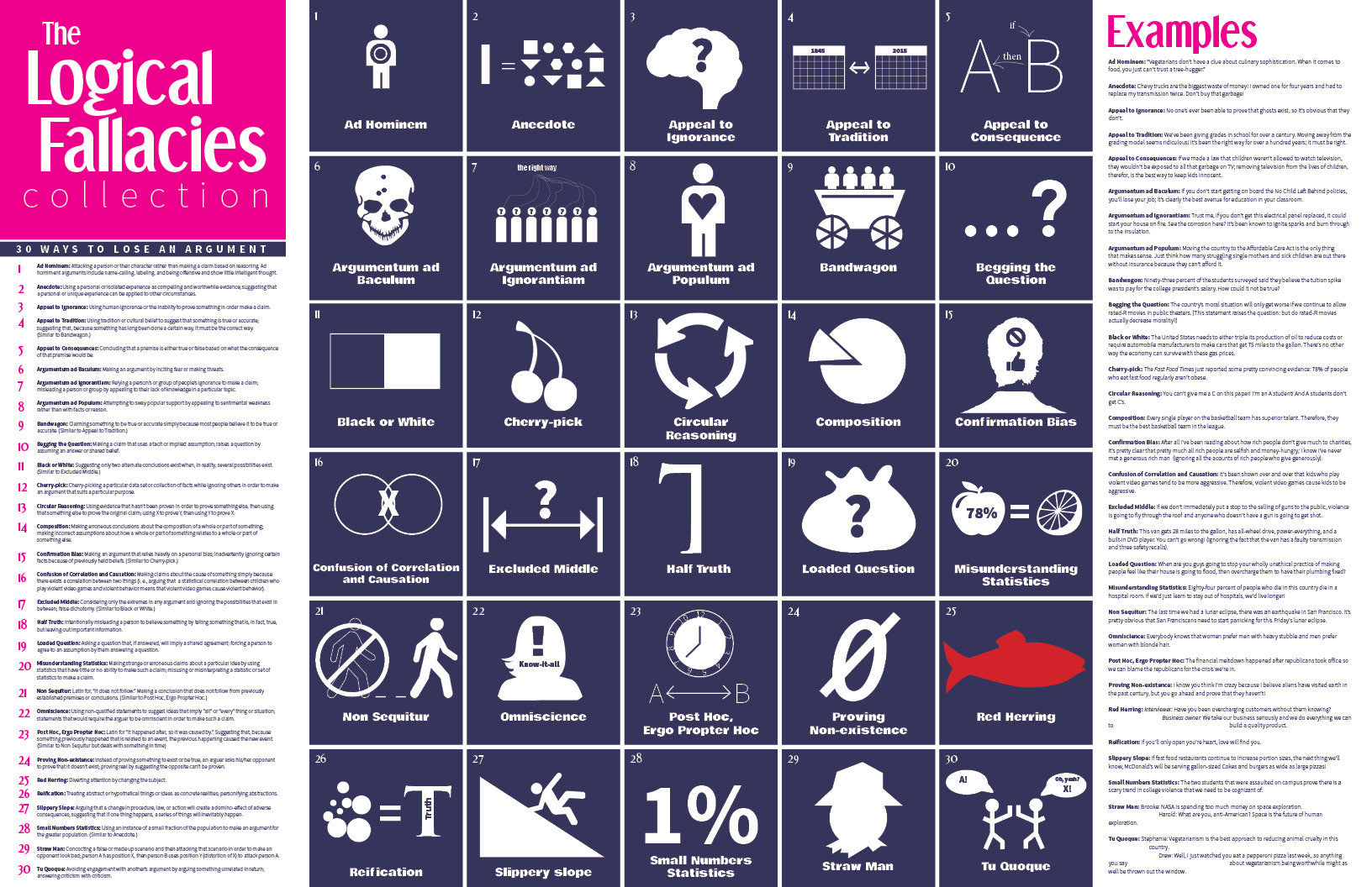 Logical Fallacies Collection 20x30 Poster Print