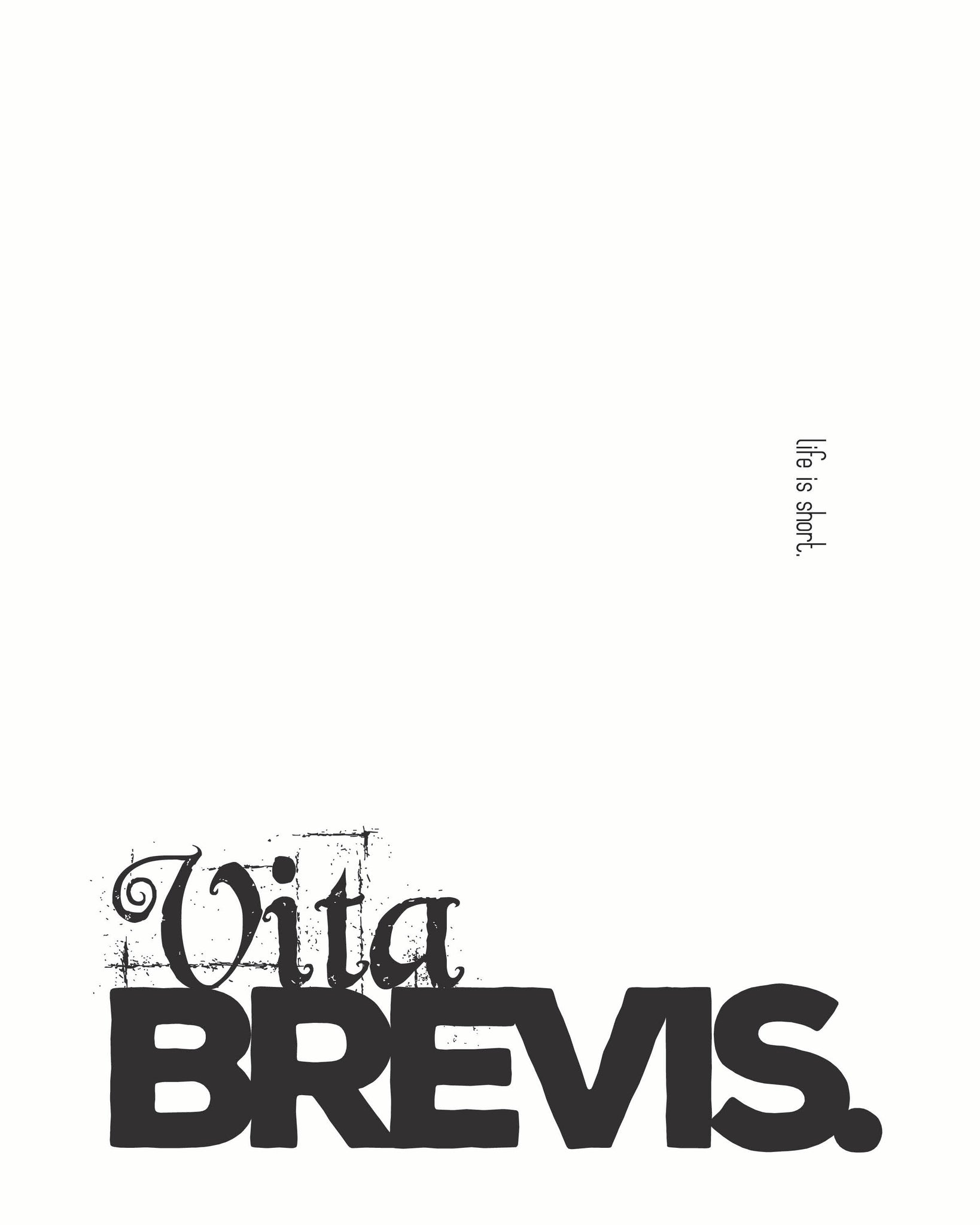 Latin Phrases Poster - Vita Brevis (Life is Short) **Digital Download**